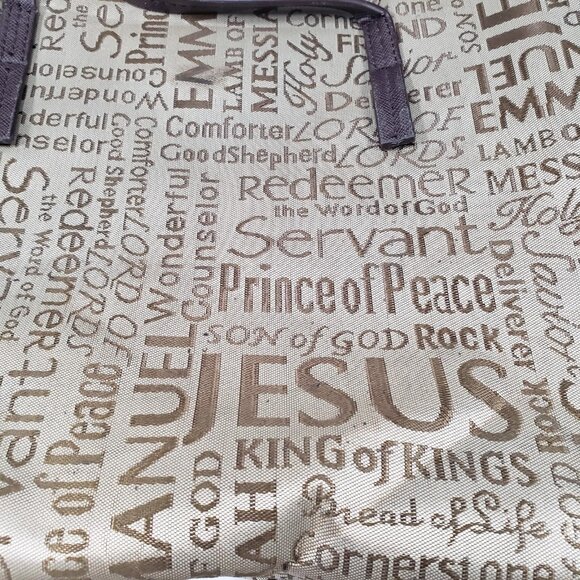 White Dove Designs Bible Bag Names of Jesus Cover Carrying Case Beige - Picture 3 of 14